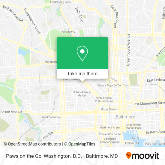 Paws on the Go map