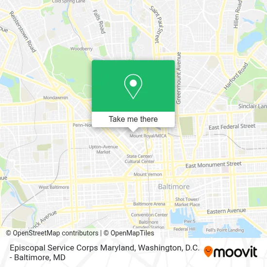 Episcopal Service Corps Maryland map