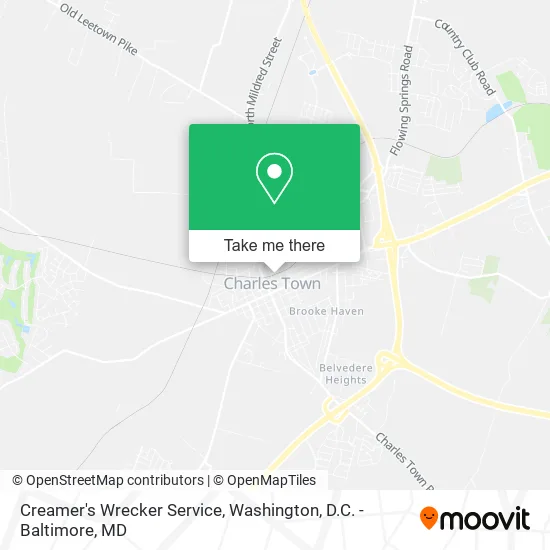 Creamer's Wrecker Service map