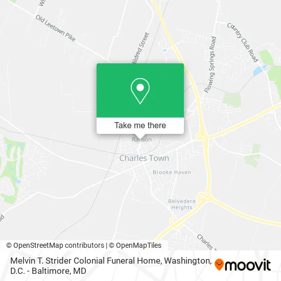 Melvin T. Strider Colonial Funeral Home map