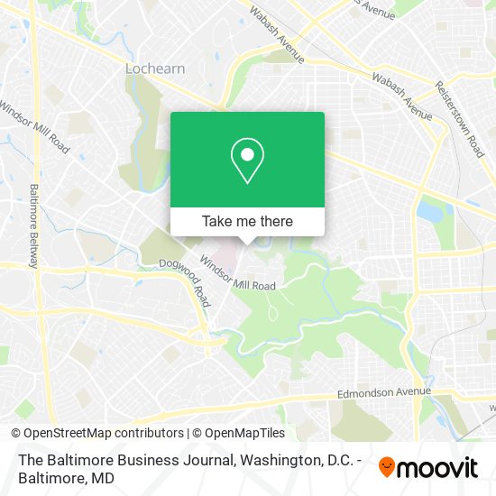 Mapa de The Baltimore Business Journal