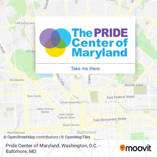 Pride Center of Maryland map