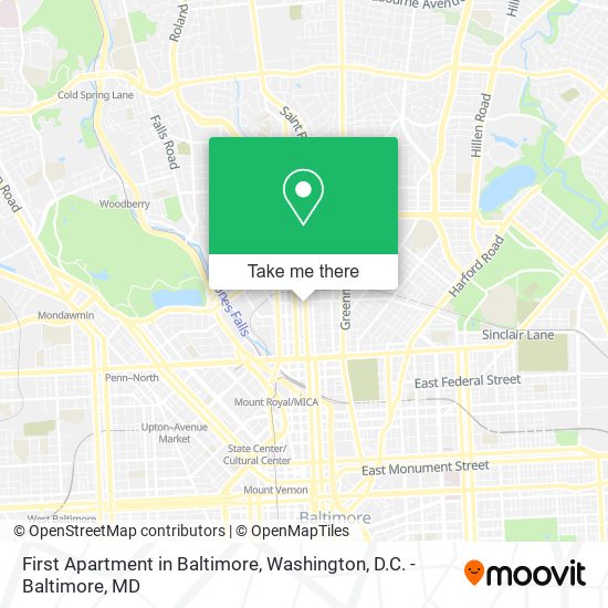 First Apartment in Baltimore map