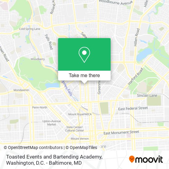 Toasted Events and Bartending Academy map