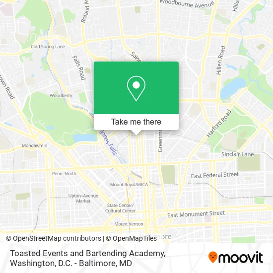 Toasted Events and Bartending Academy map