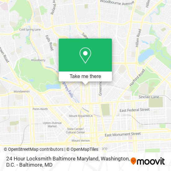 24 Hour Locksmith Baltimore Maryland map