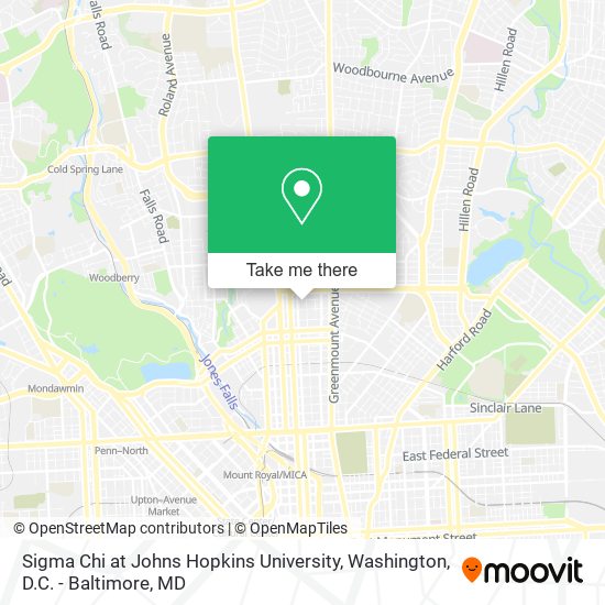 Sigma Chi at Johns Hopkins University map