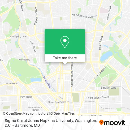 Sigma Chi at Johns Hopkins University map