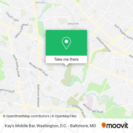 Kay's Mobile Bar map