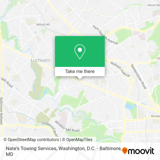Nate's Towing Services map