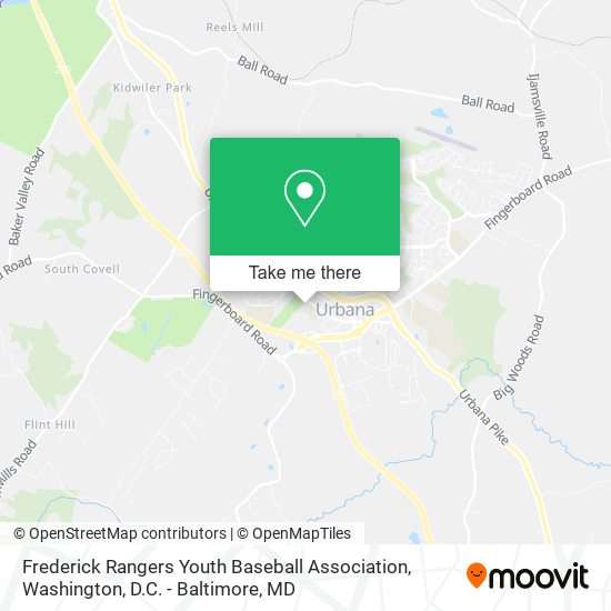 Frederick Rangers Youth Baseball Association map