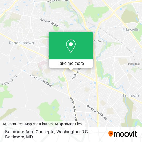 Mapa de Baltimore Auto Concepts