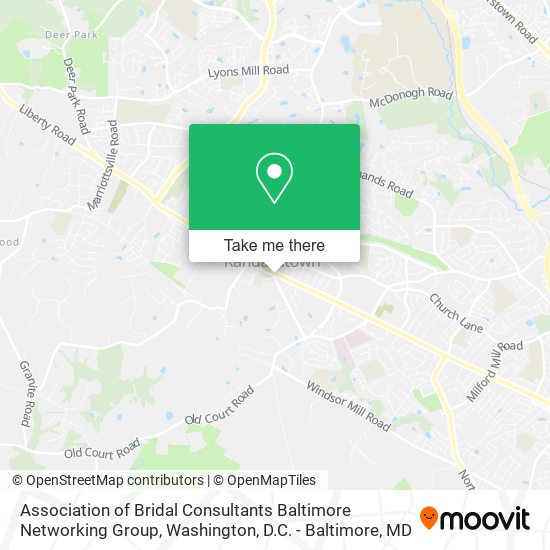 Association of Bridal Consultants Baltimore Networking Group map