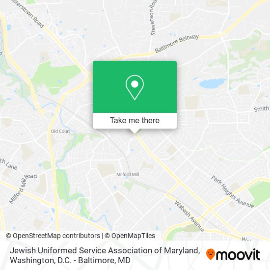 Mapa de Jewish Uniformed Service Association of Maryland