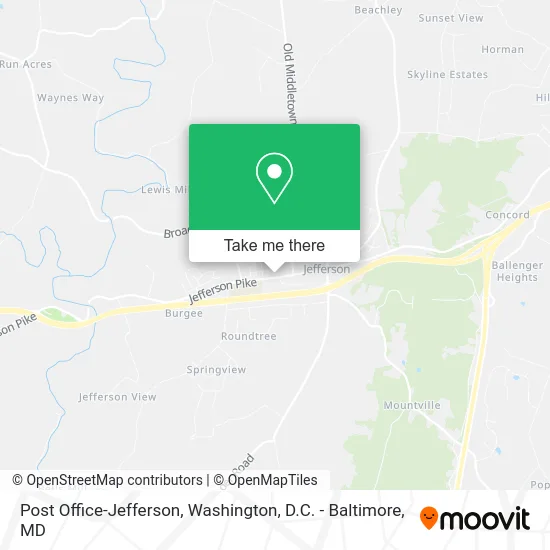 Post Office-Jefferson map