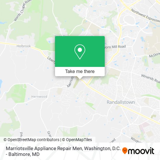 Marriotsville Appliance Repair Men map