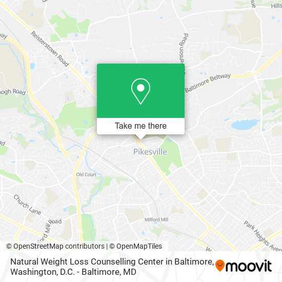 Natural Weight Loss Counselling Center in Baltimore map