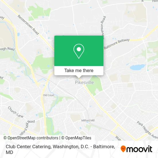 Club Center Catering map