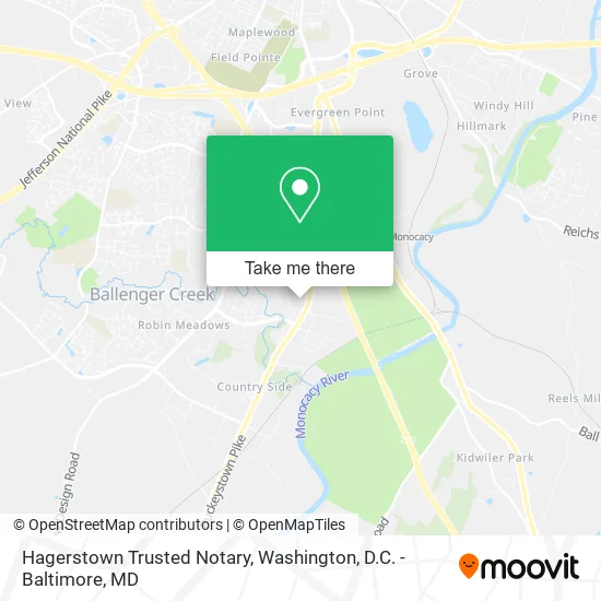 Hagerstown Trusted Notary map