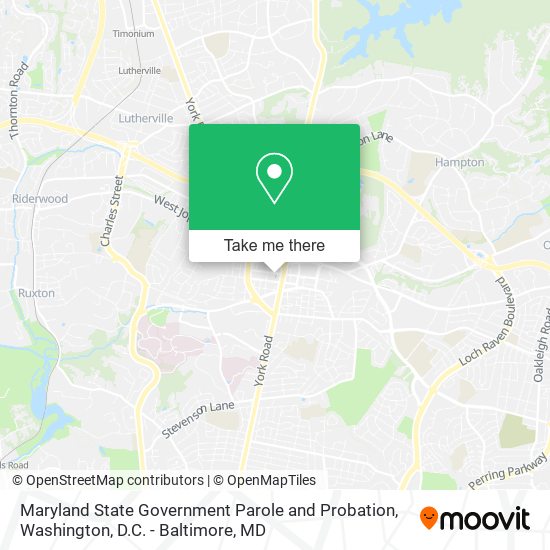 Mapa de Maryland State Government Parole and Probation