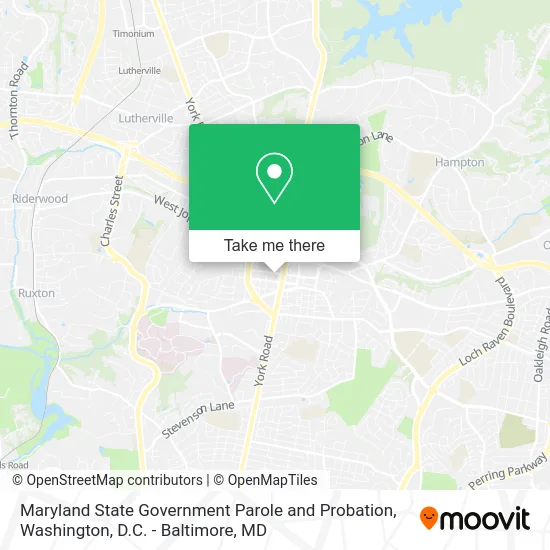Maryland State Government Parole and Probation map