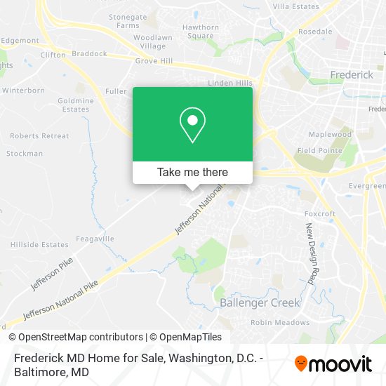 Mapa de Frederick MD Home for Sale