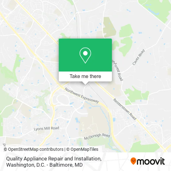 Quality Appliance Repair and Installation map