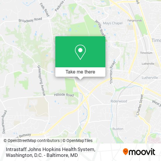 Mapa de Intrastaff Johns Hopkins Health System