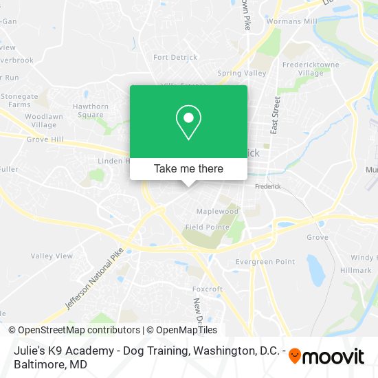 Julie's K9 Academy - Dog Training map
