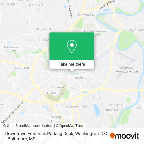 Mapa de Downtown Frederick Parking Deck