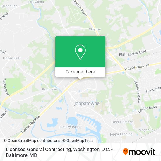 Licensed General Contracting map