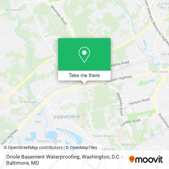 Oriole Basement Waterproofing map