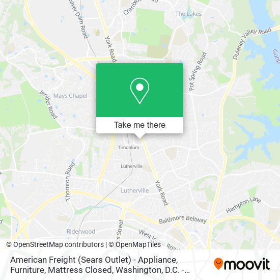 Mapa de American Freight (Sears Outlet) - Appliance, Furniture, Mattress Closed