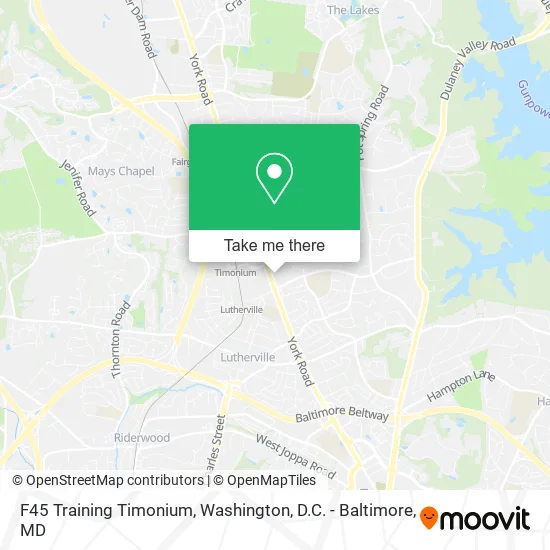 F45 Training Timonium map