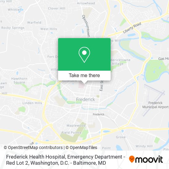 Frederick Health Hospital, Emergency Department - Red Lot 2 map