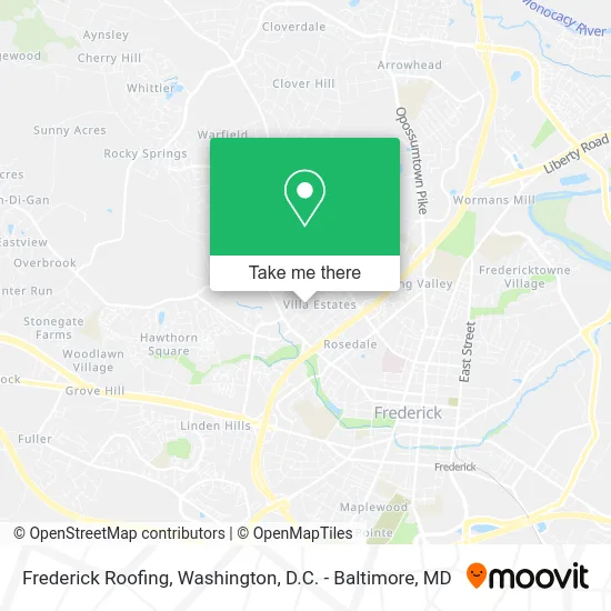 Frederick Roofing map