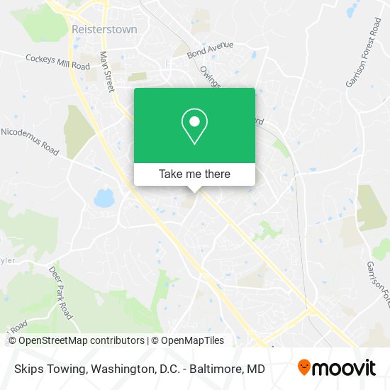 Skips Towing map