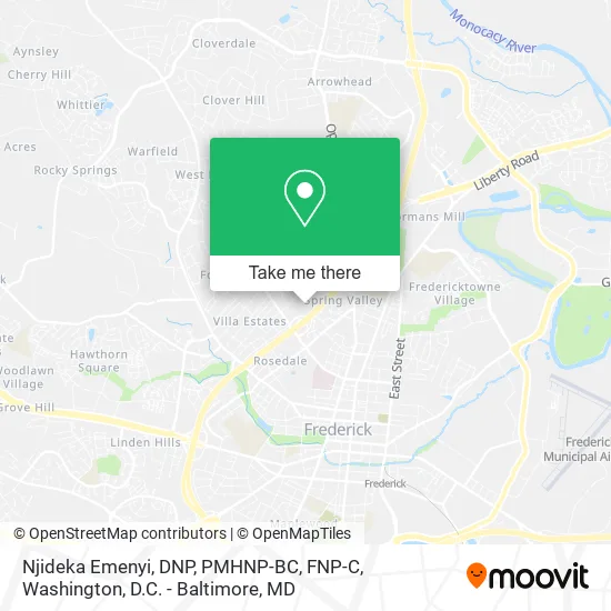 Mapa de Njideka Emenyi, DNP, PMHNP-BC, FNP-C