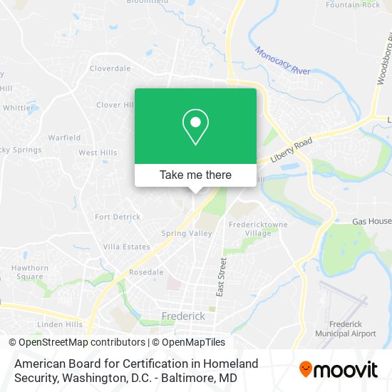 American Board for Certification in Homeland Security map