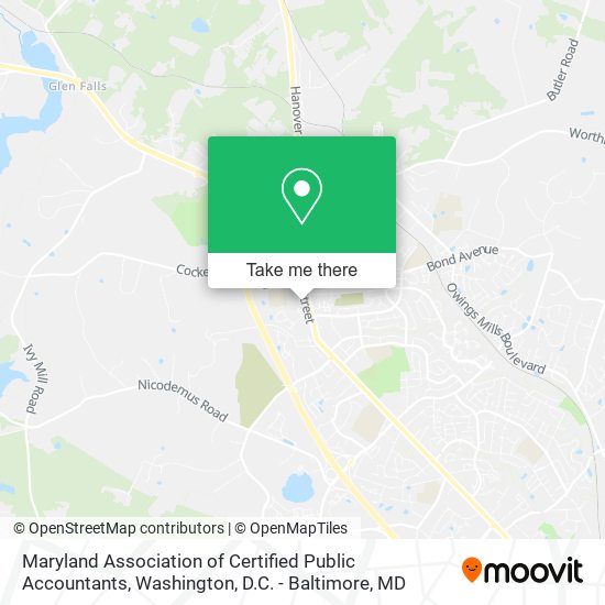 Mapa de Maryland Association of Certified Public Accountants