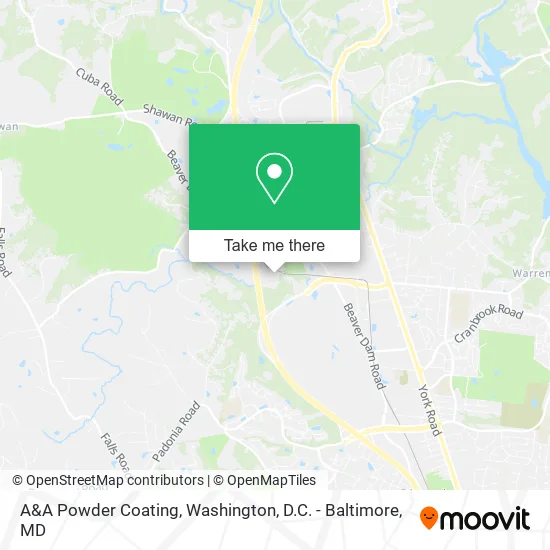 A&A Powder Coating map