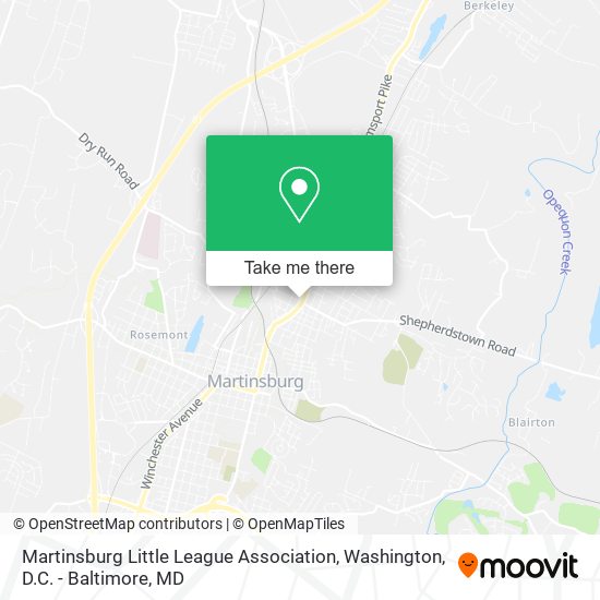 Martinsburg Little League Association map