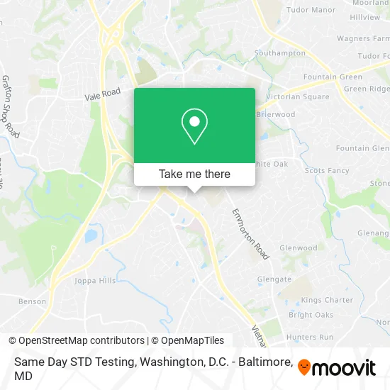 Mapa de Same Day STD Testing