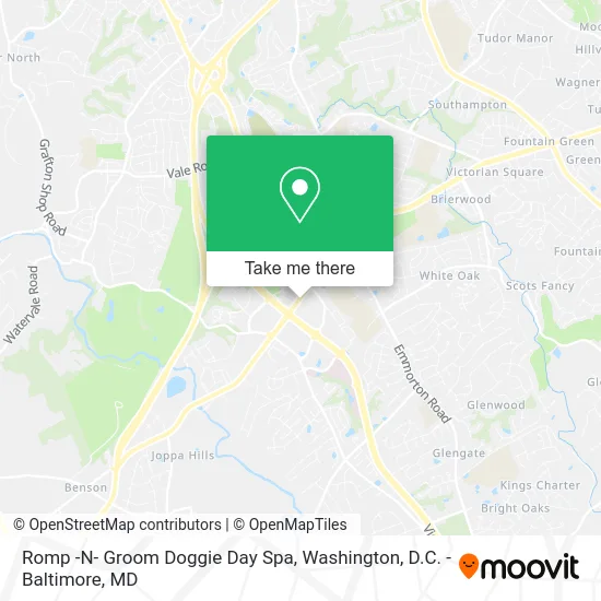 Romp -N- Groom Doggie Day Spa map