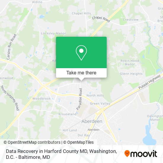 Data Recovery in Harford County MD map
