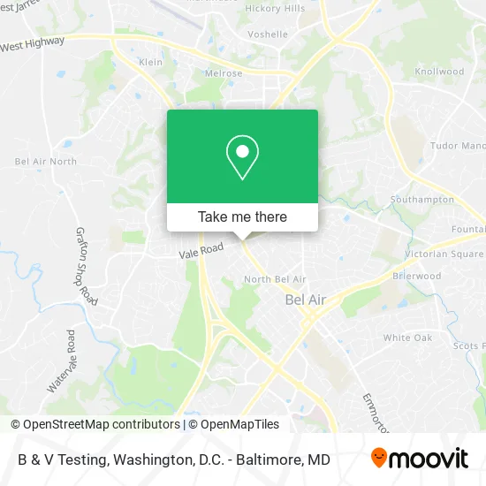 B & V Testing map