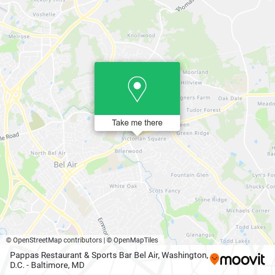 Pappas Restaurant & Sports Bar Bel Air map
