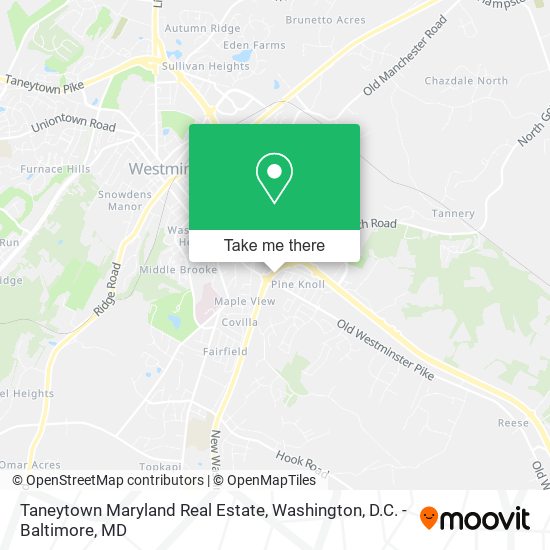 Mapa de Taneytown Maryland Real Estate