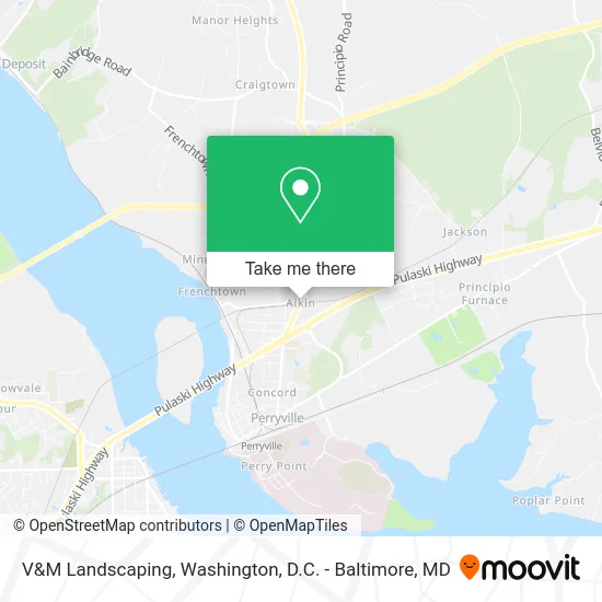 V&M Landscaping map