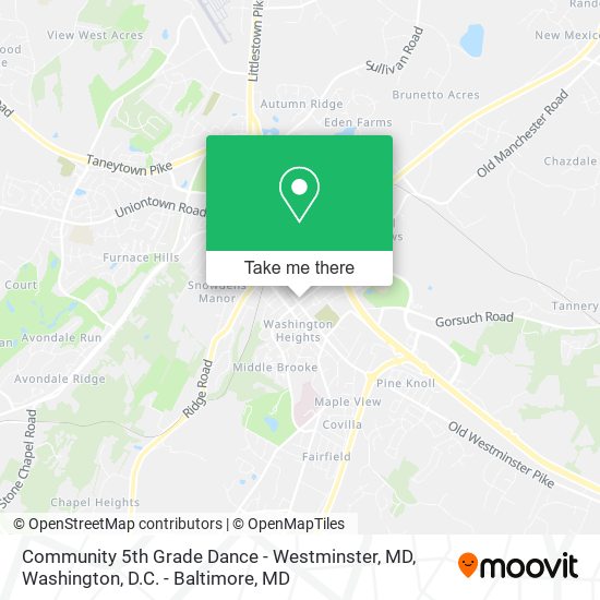 Community 5th Grade Dance - Westminster, MD map